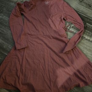Place Dusty Rose Long Sleeve Dress